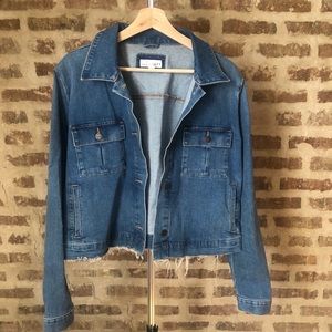 Loft Denim Jacket with frilled hem